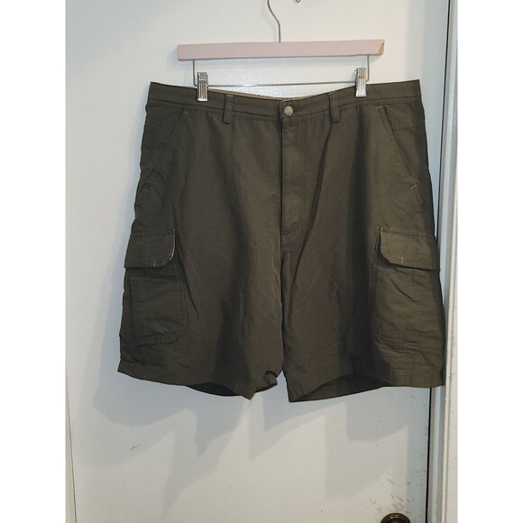 Rei Men’s Size 38 Green Cargo Pockets Hiking Outdoor Canvas Nylon Blend Shorts - Picture 1 of 10